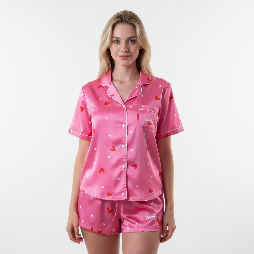 Valentine short sleeve pajama top